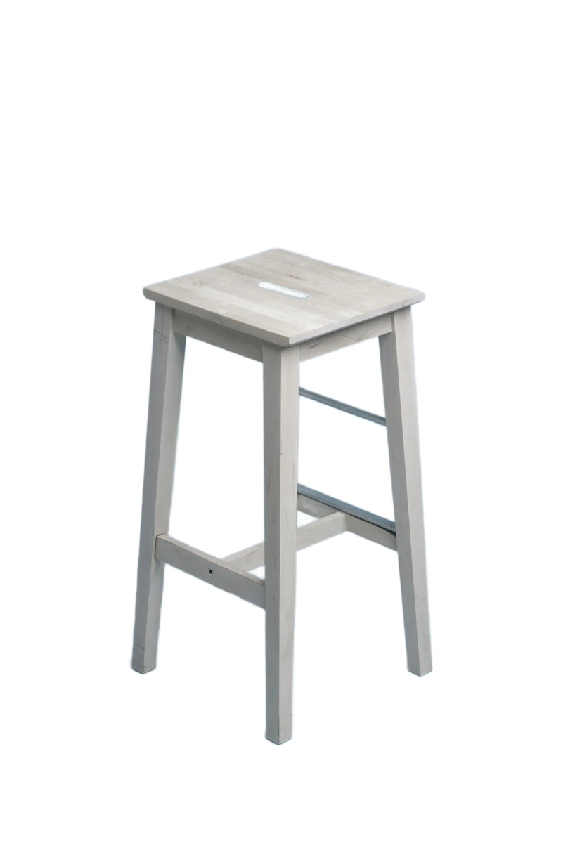Prepared stool cutout with visible pale and blue edge remnants